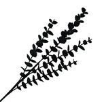 SPRAY EUCALYPTUS LEAF BLACK 27" GLITTER