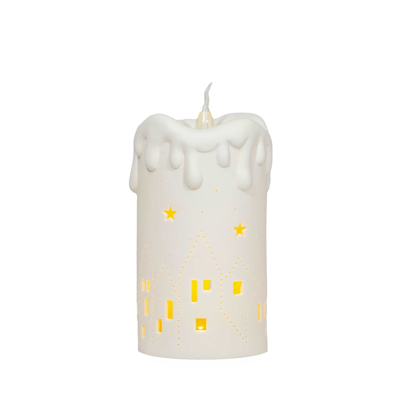 LED Ceramic Candle Village Scene