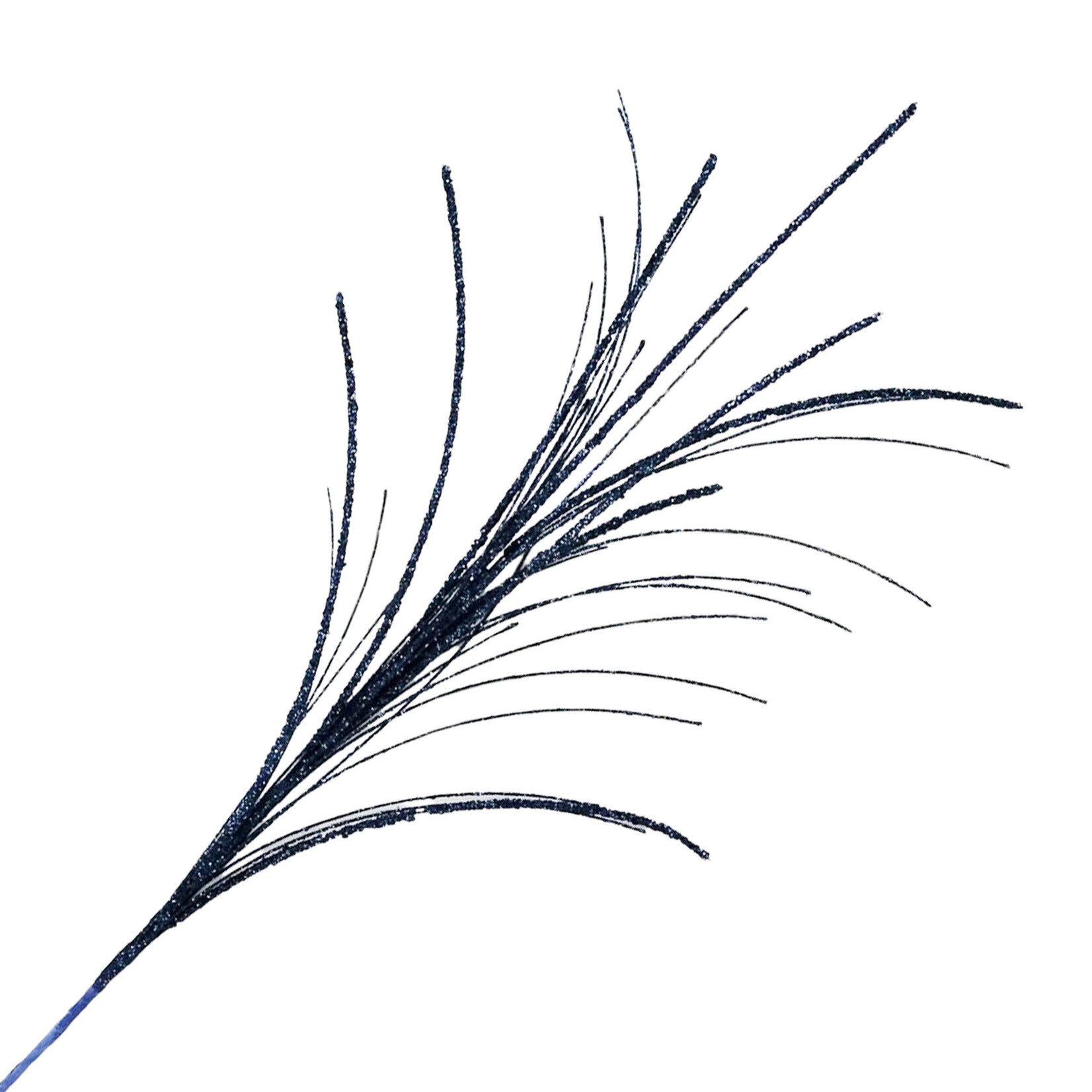 SPRAY FEATHER GRASS NAVY 26" GLITTER