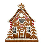 GINGERBREAD HOUSE 5"X5"X6.5" W/ HEARTSHAPED WINDOW & STAR ATOP, CLAY DOUGH