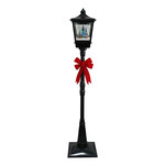 FLOOR LANTERN WITH SANTA & REINDEER SNOWING SCENE 72"