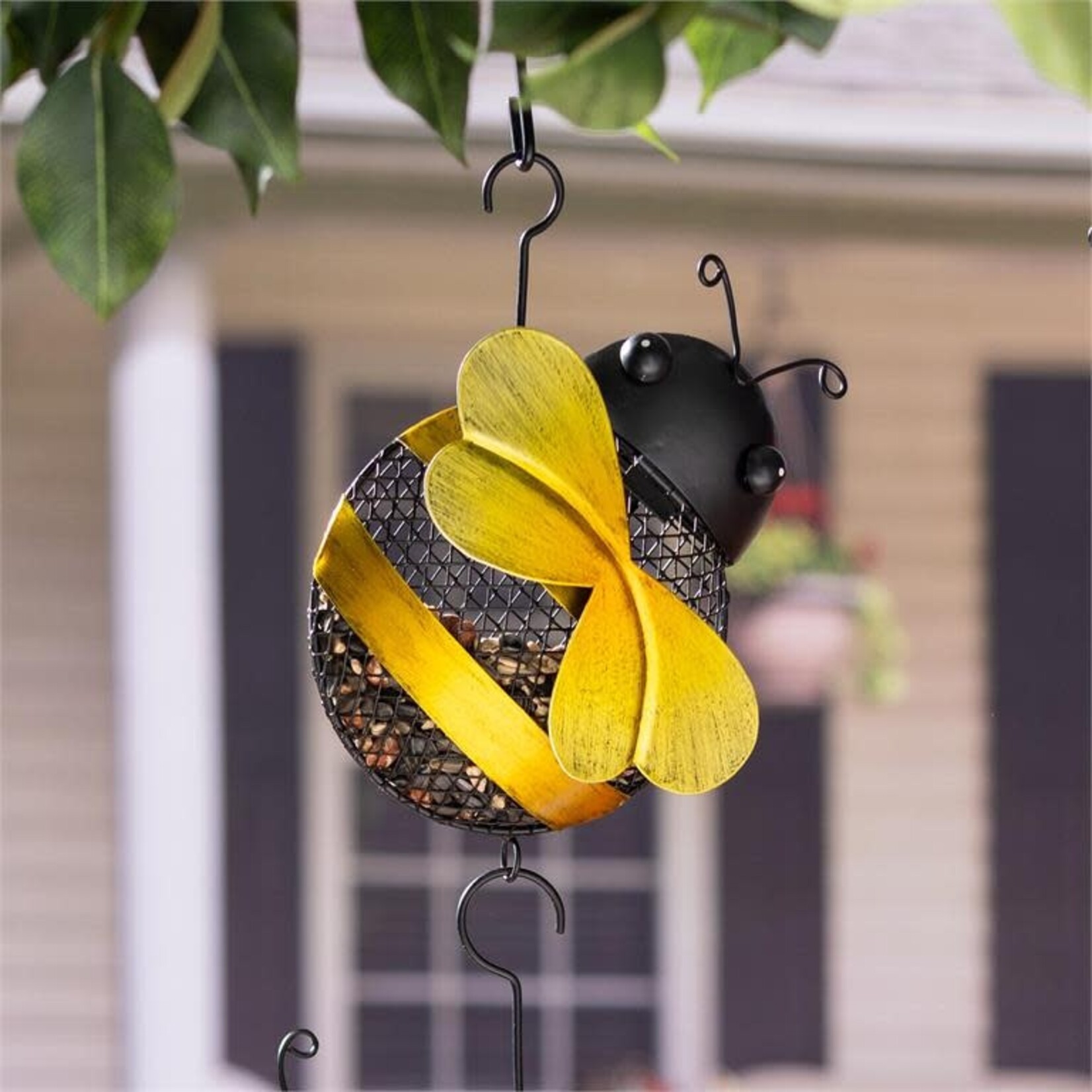 Pollinator Garden Bird Feeder, Metal Hanging Lady Bug or Bee  Asst of 2