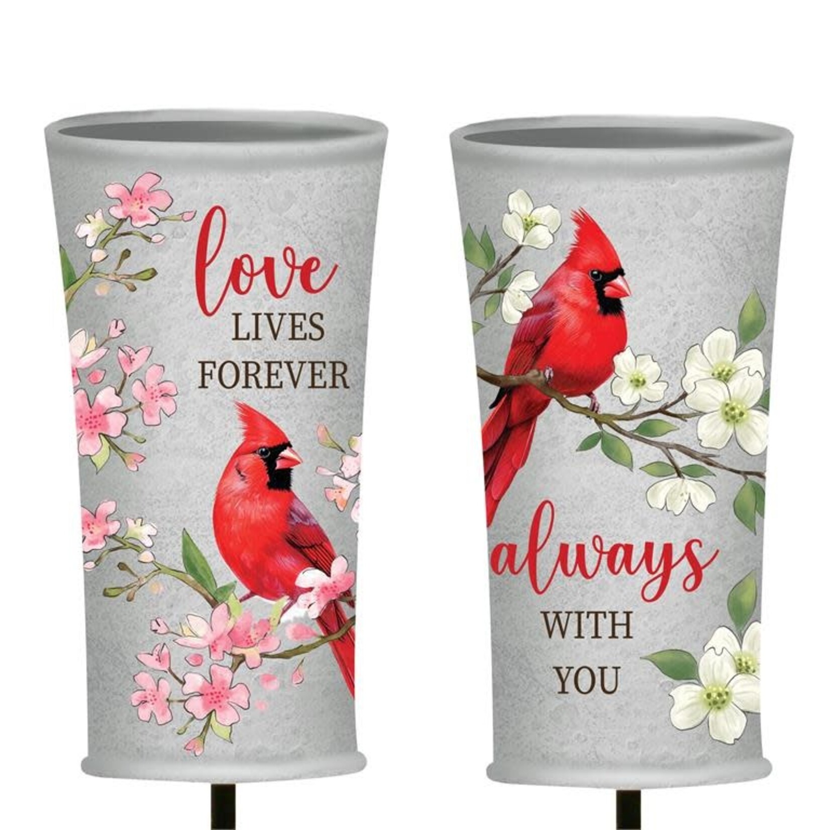 Memorial Garden Stake, Cardinal Planter Stake, Asst of 2