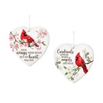Ceramic Heart Shaped Cardinal, 3.5", 2 - Asst.
