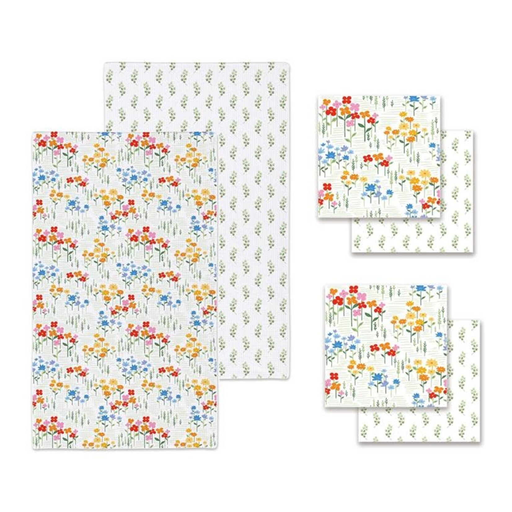 Blossoms Kitchen Gift Set Quick Dry, 1pc Towel and 2pc Dish Cloth