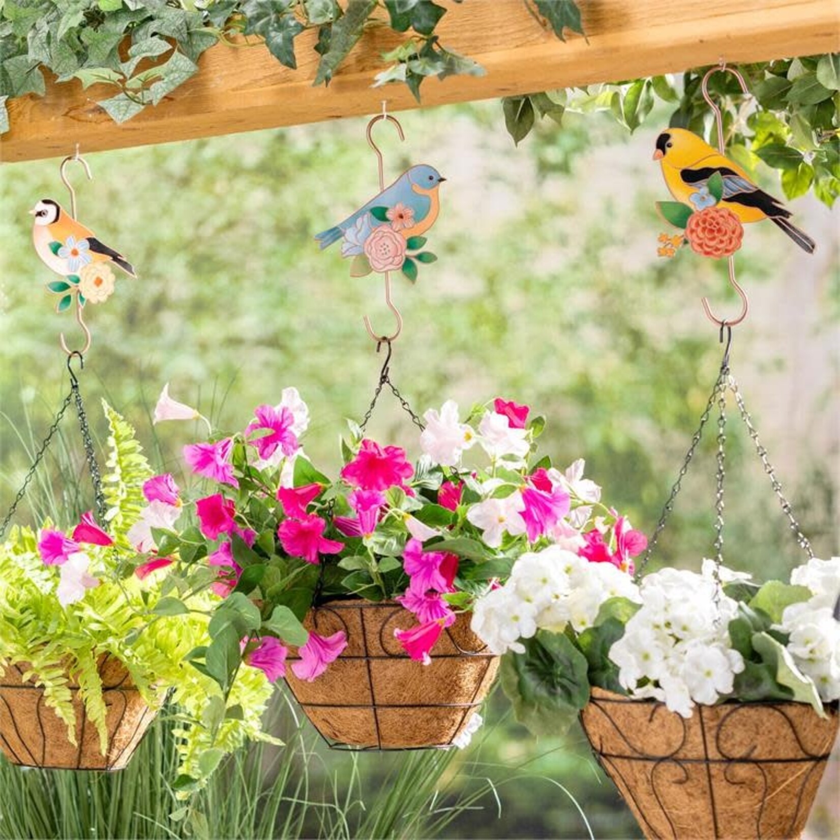 Metal Bird Planter Hook, 3 Asst.