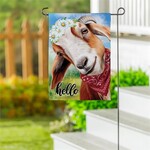 Hello Floral Goat Suede Garden Flag
