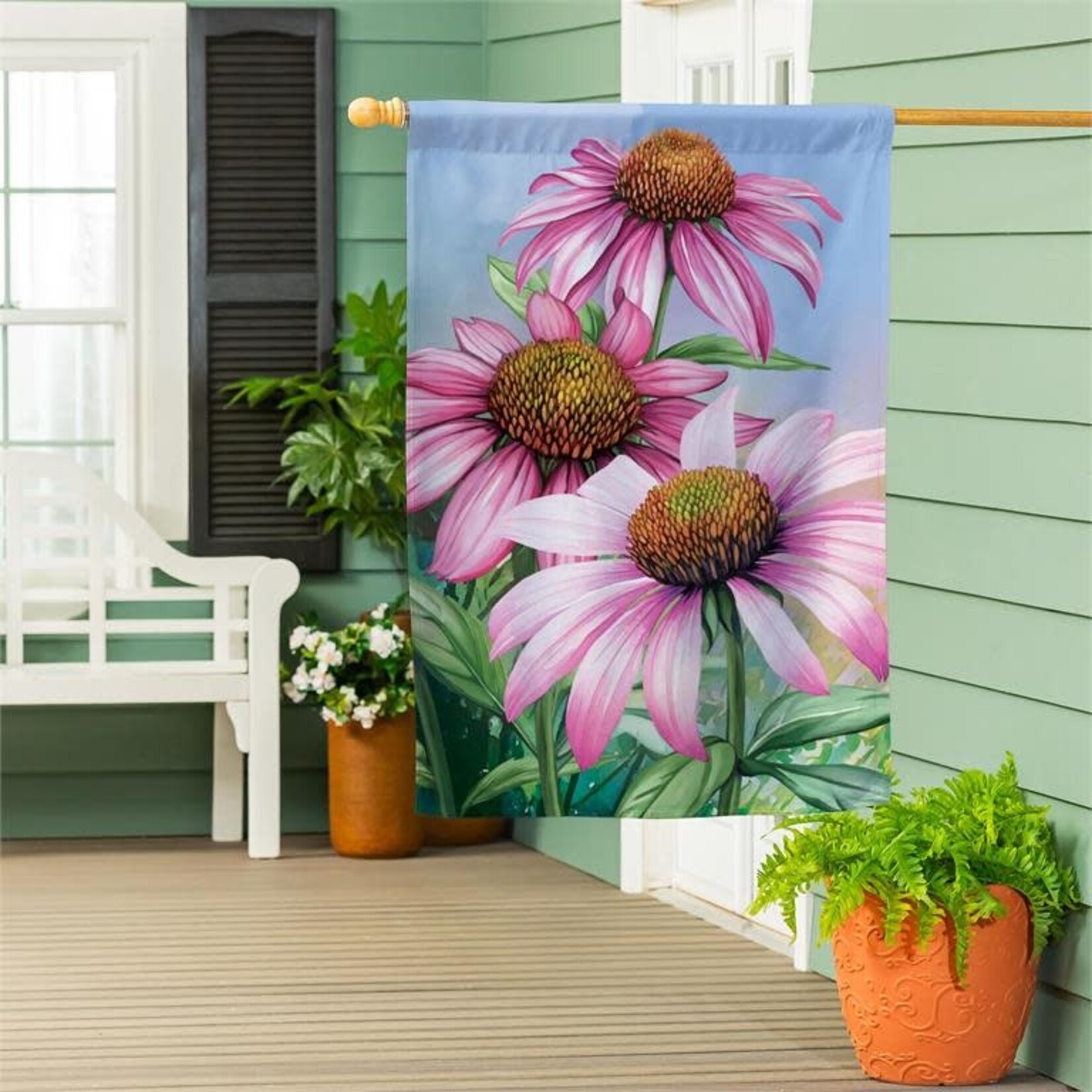 Cornflower Trio Suede House Flag