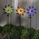 Solar Metal Flower Wind Spinner, 3 Styles