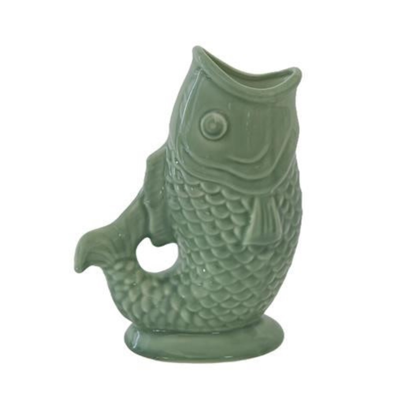 Arched Tail Fish Vase  (sage Green)
