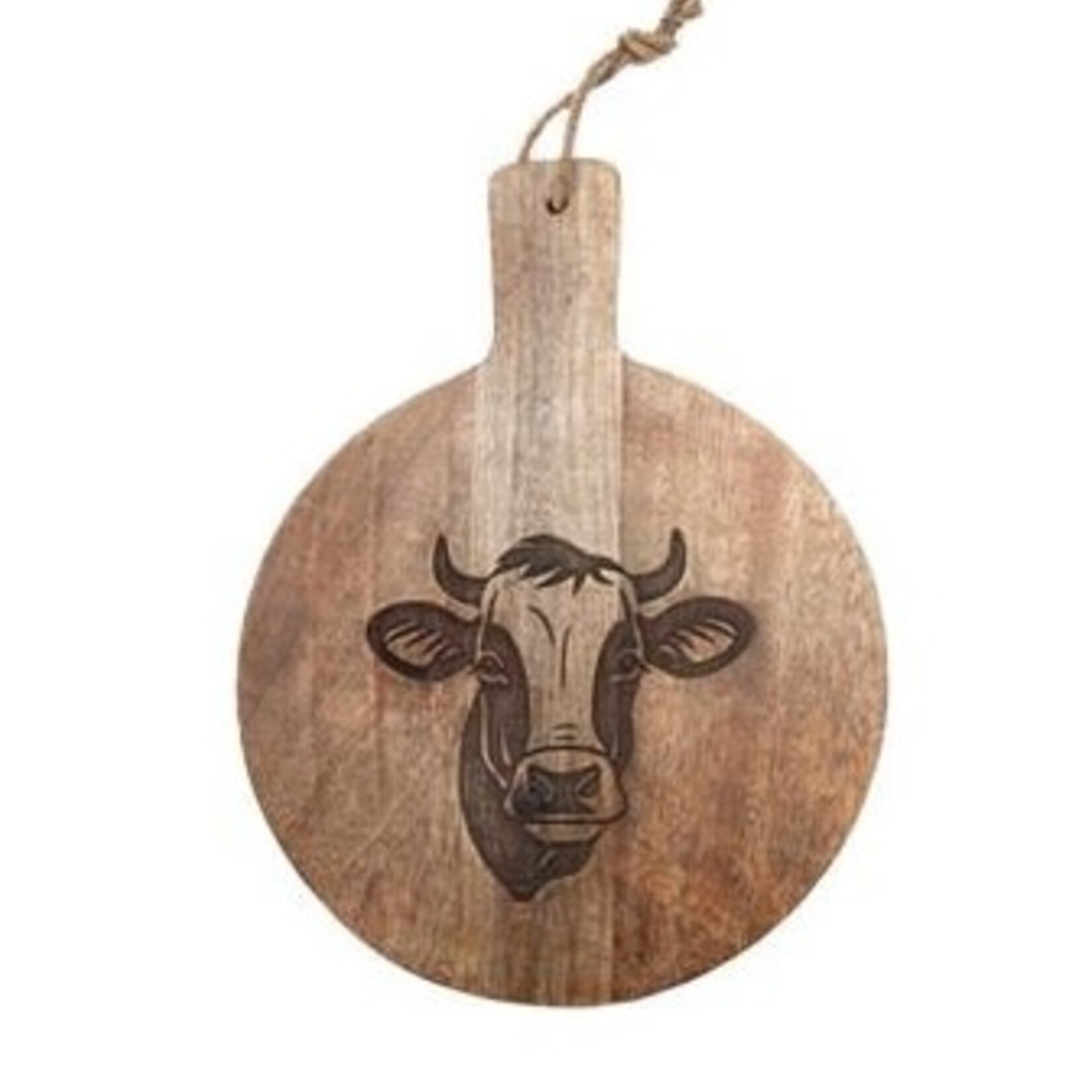 10" Round Wooden Bull Chesse Board