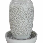 Leaf textured Outdoor fountain including pump & LED light