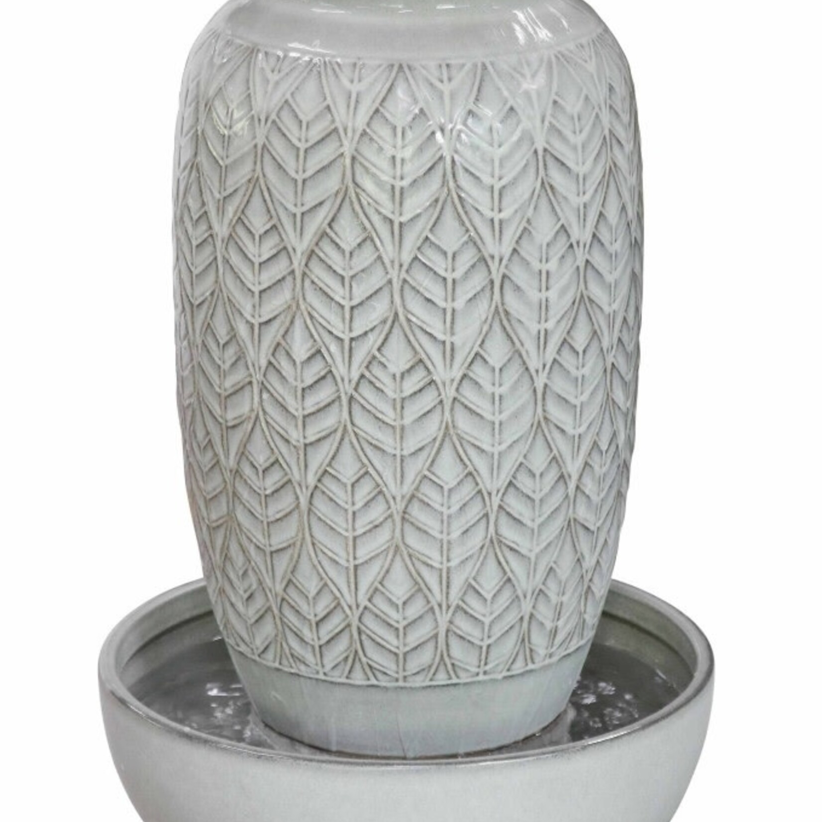 Leaf textured Outdoor fountain including pump & LED light