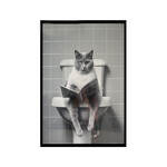 Cat Reading Newspaper