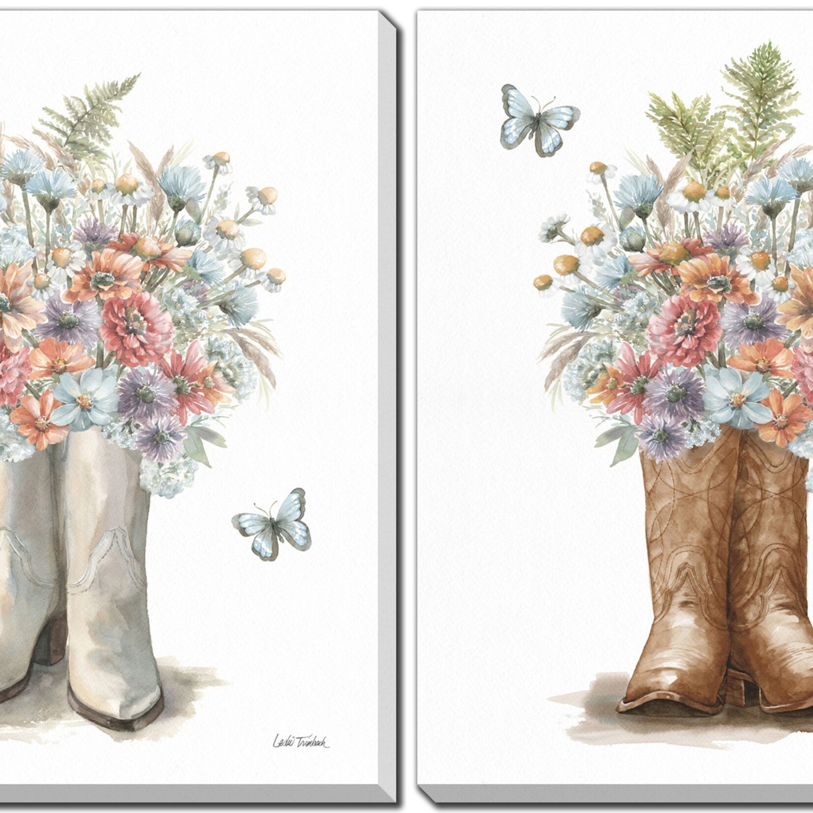 Floral Boots 16x20  - 2Asst.