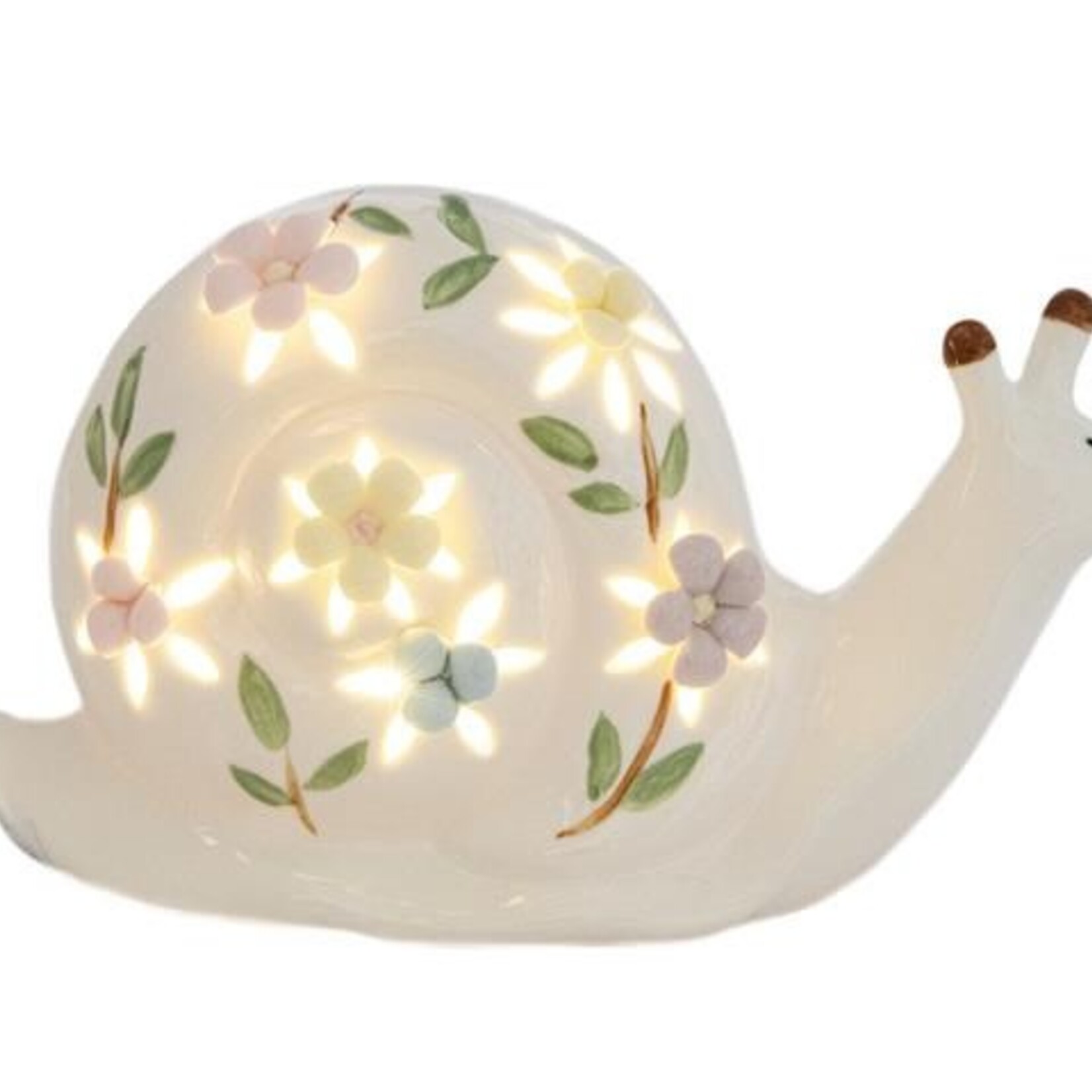 LED Porcelain Snail w/ Floral