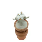 Stacked Planter with Birds