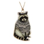 Raccoon in Sweater Ornament-4"H