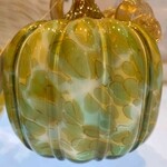 Glass Tall Pumpkin Green & Amber
