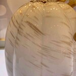 Glass Pumpkin - White & Gold