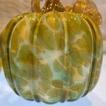 GLass Pumpkin Med. - Green & Amber