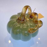 Glass Pumpkin White & Gold - Small