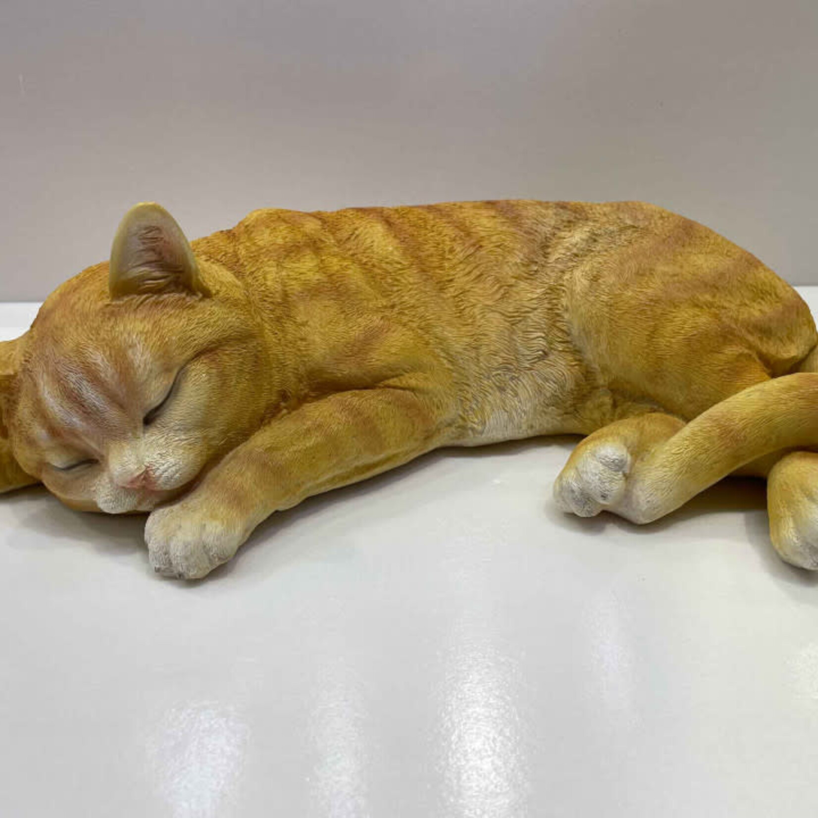Sleeping Ginger lie down cat decor