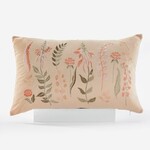Embroidered Floral Lumbar Pillow
