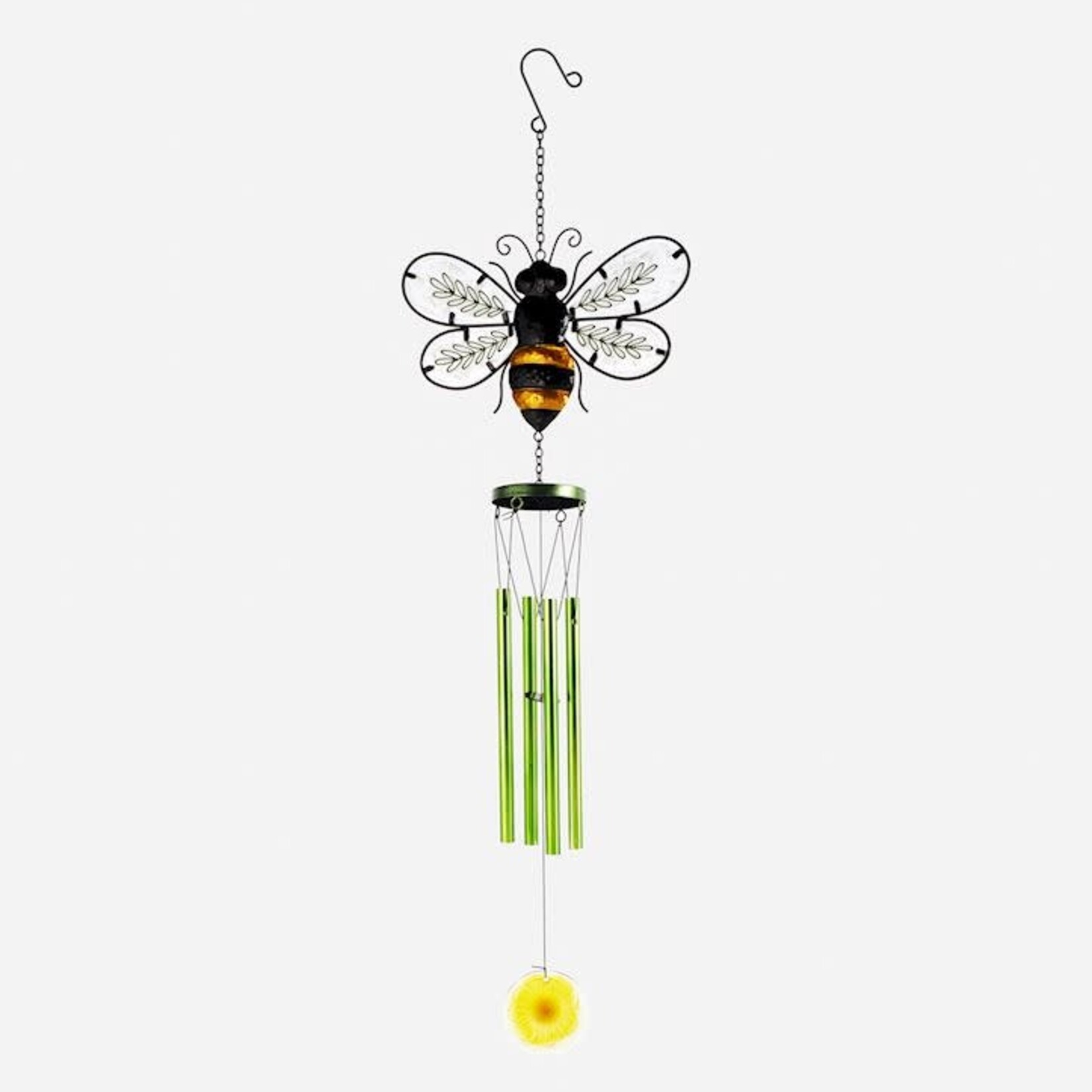 Bumble Bee Metal and Glass Windchime