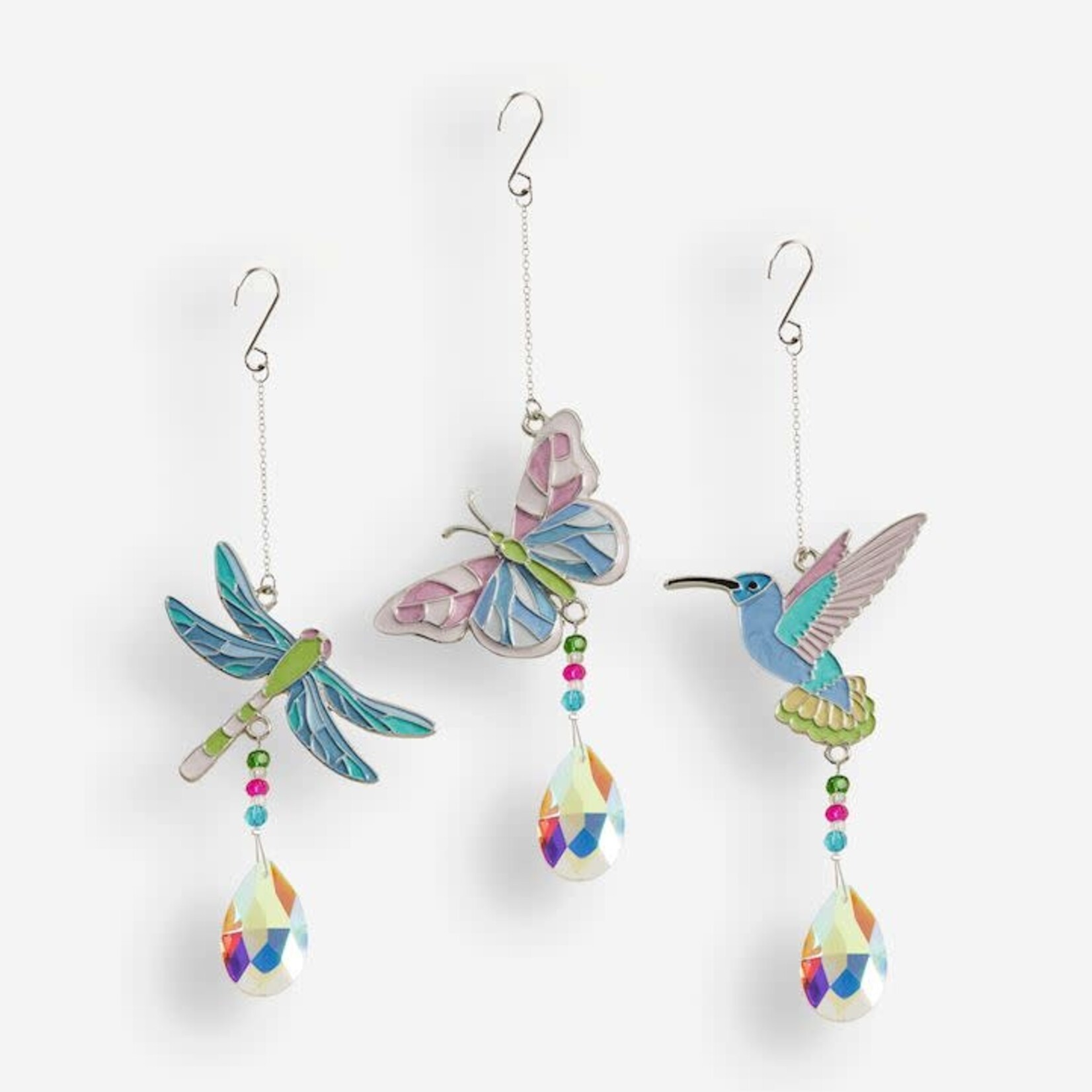 Hanging Stained Glass Suncatcher w/Displayer, 3 Asst.