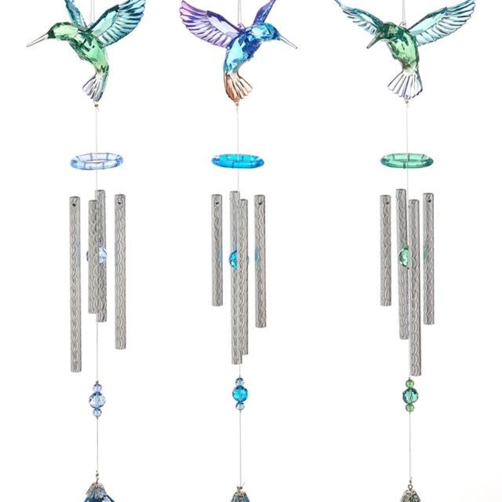 Acrylic Hummingbird Wind Chime- 3 asst