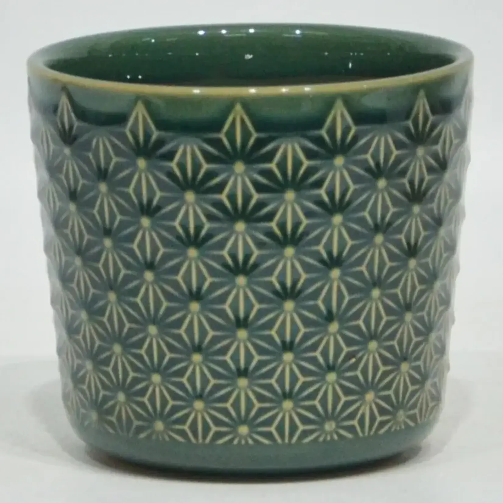 4.8"DX4.7"H Teal Green Ceramic Pot (FITS 4"POT)