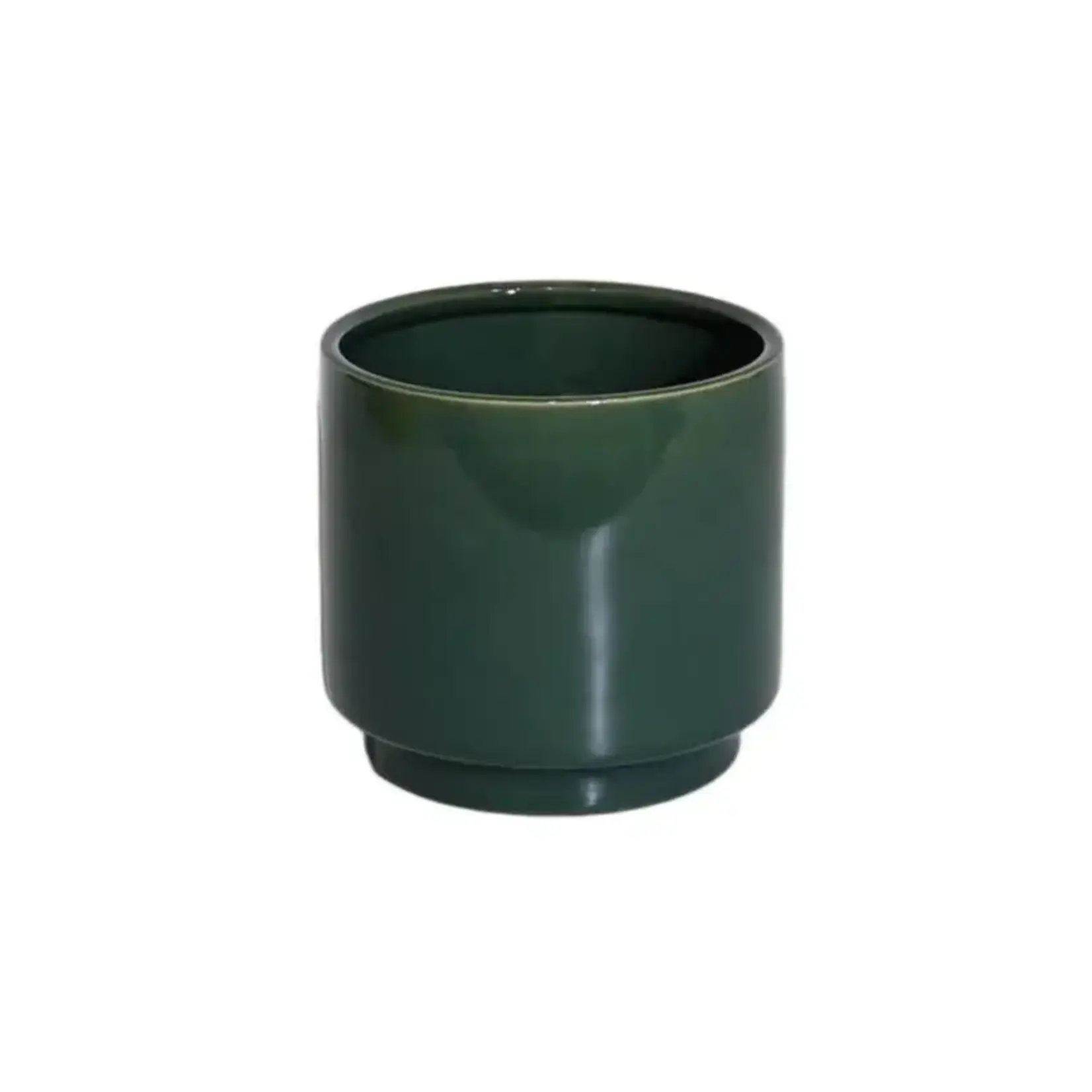 5.3"DX4.7"H Hunter Green Ceramic Pot