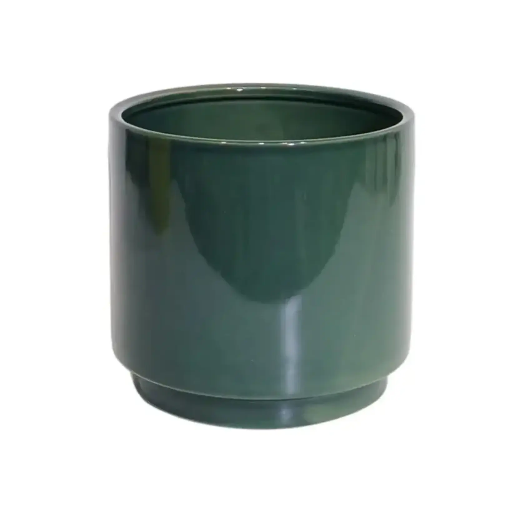 7.2"DX6.5"H Shiny Hunter Green Ceramic Pot