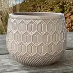 5.7"DX4.7"H Shiny Grey Ceramic Pot  (Fit 4.5"Pot/Orchid Pot)
