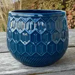 5.7"DX4.7"H Shiny Blue Ceramic Pot (To Fit 4.5"Pot/Orchid Pot)