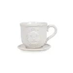 White Cup Planter 6X5.25X4.25"H