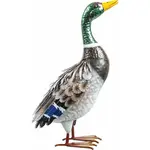 Metal Mallard Garden Statuary  10.2X7.1X19.3"H