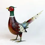 Garden Statuary, Metal Pheasant 15.75X5.12X13.8"H