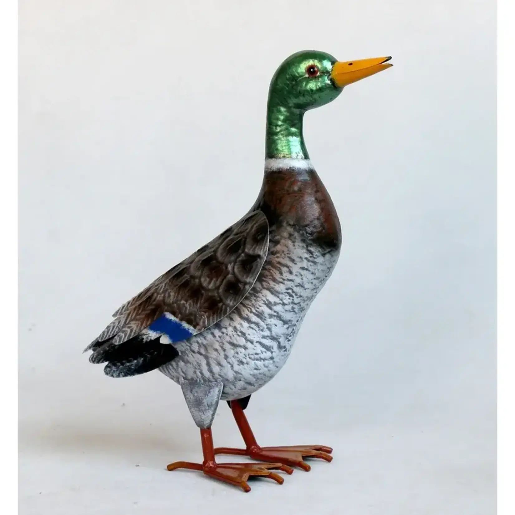 Garden Statuary, Metal Mallard  12.3X6.3X14.6"H