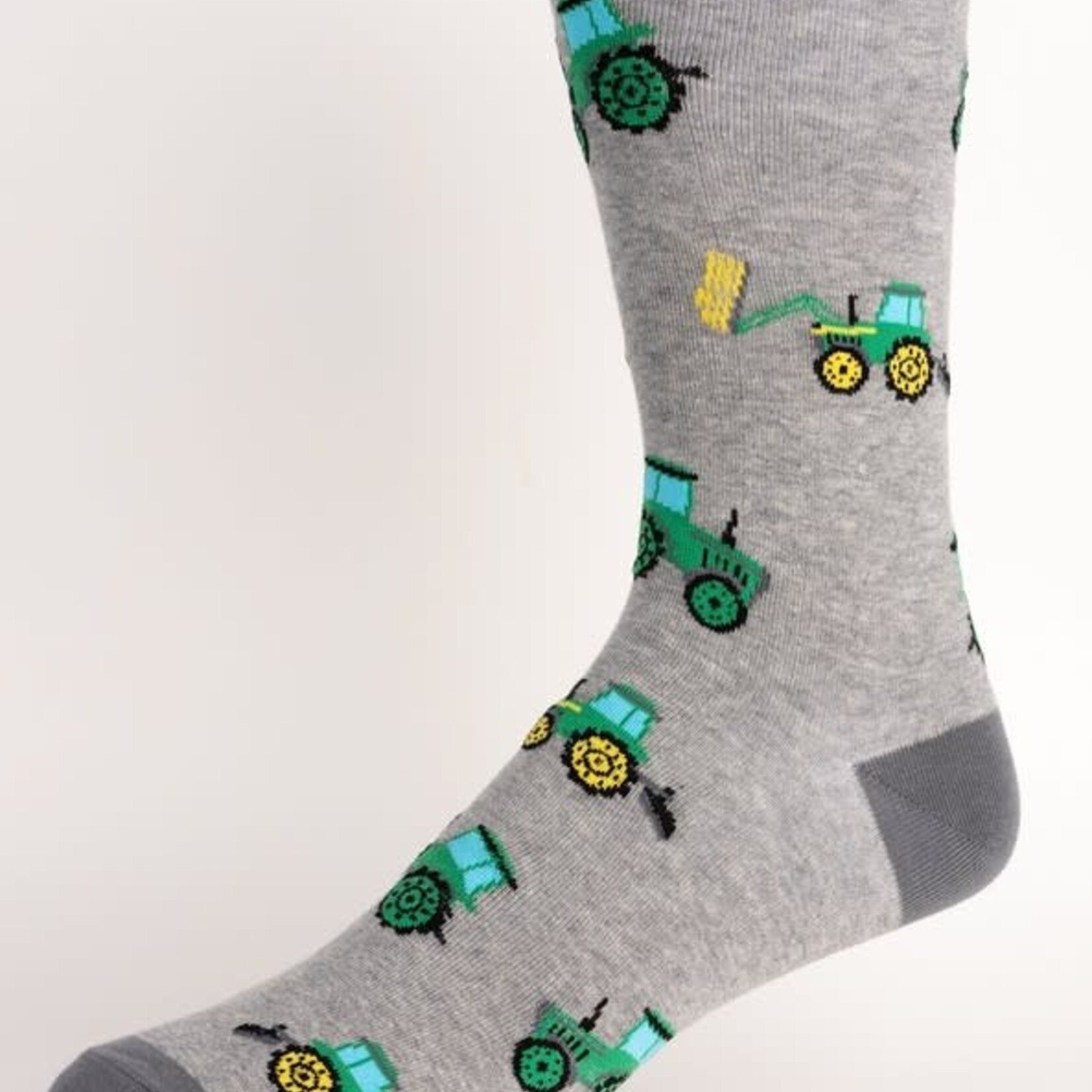Mojja Farm Tractors (Grey) - Men's Crew Socks