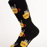 Mojja Coffee Cats (Black) - Women's Crew Socks