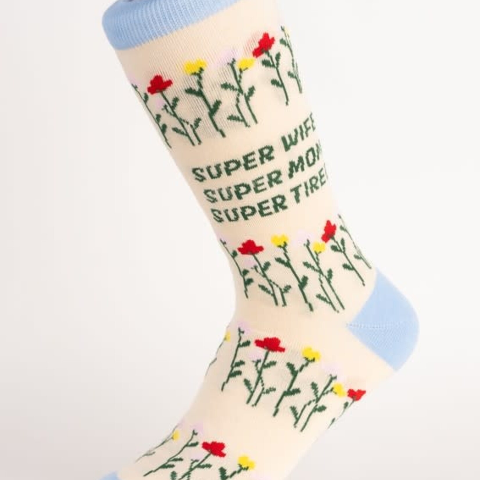 Mojja Super Wife, Super Mom, Super Tired Women's Crew Socks