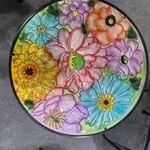 Floral Glass Bird Basin