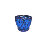 7" Blue Nested Orchid Pot w/Saucer