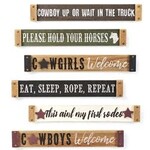 Cowboy Up Design Wall Plaque, - 6 Asst