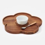 Flower Serving Tray w/Bowl & Spoon, Set of 3