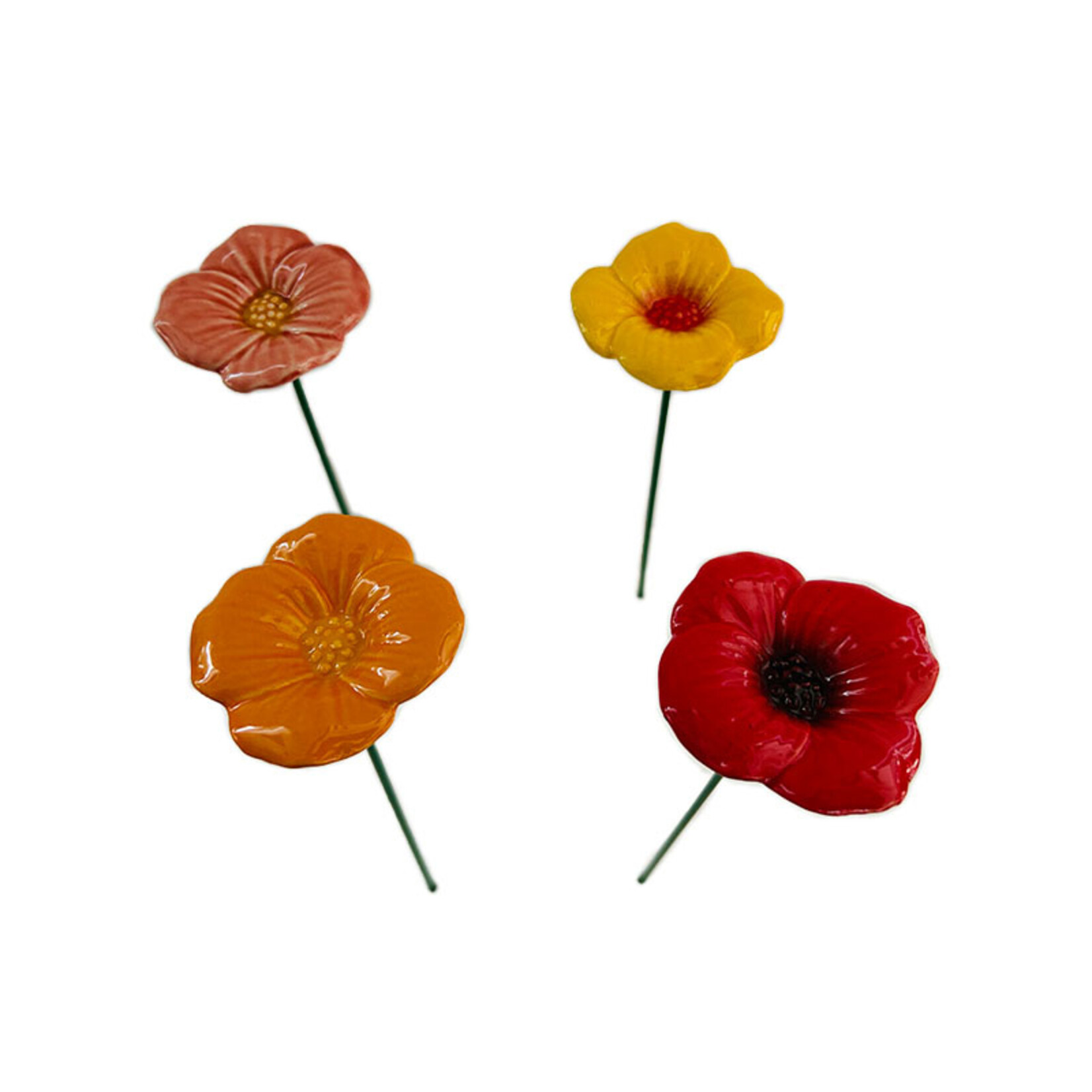 Flower Stakes - 4 Asst. Orange/Red/Yellow/Pink
