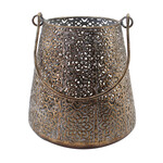 Metal Lantern 6"X6"H Antique Bronze Finish
