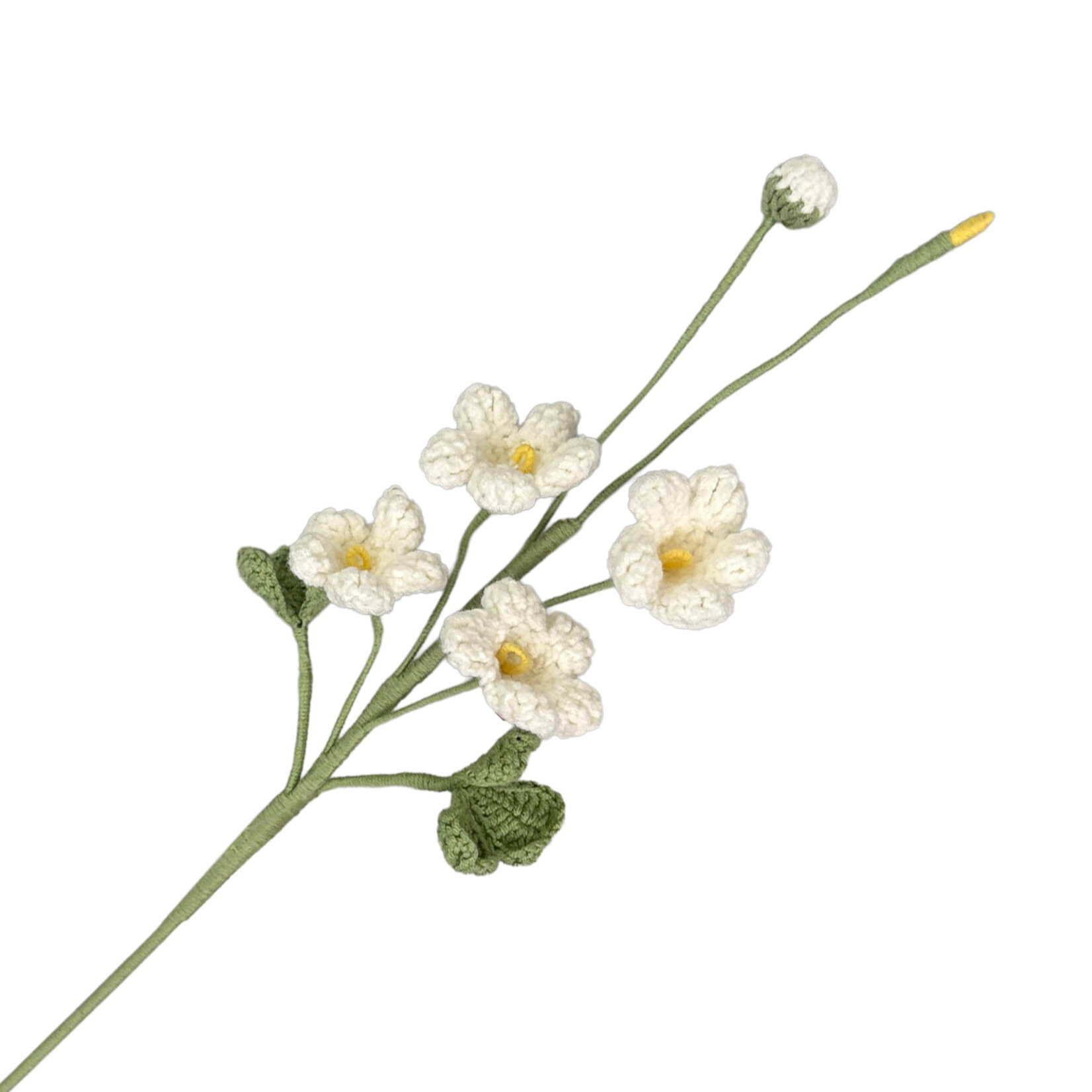 Crochet Floral Spray  20" WHITE